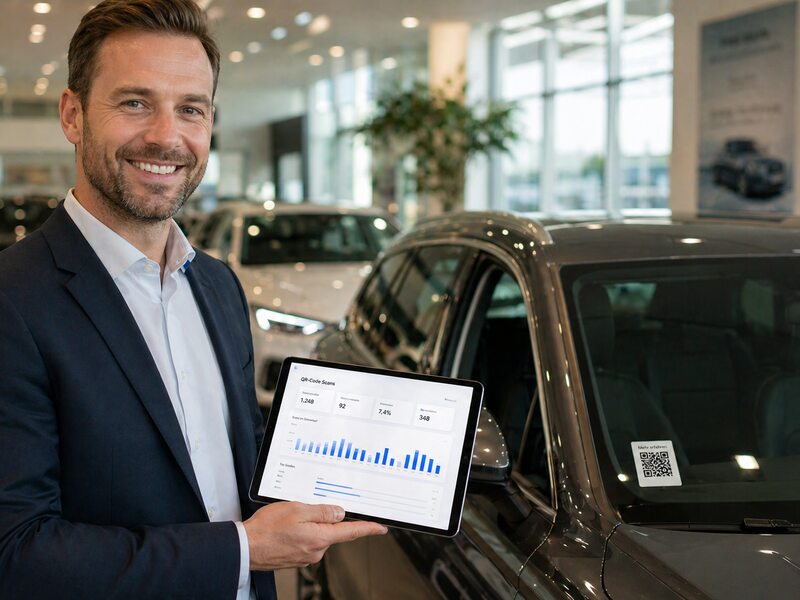 QR-Code-Aufkleber Anwendung: Autohäuser