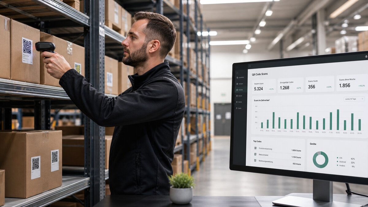 QR-Code-Aufkleber Anwendung: Logistik &amp; Versand