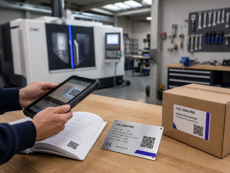 QR-Code-Aufkleber Anwendung: Industrie &amp; Maschinenbau