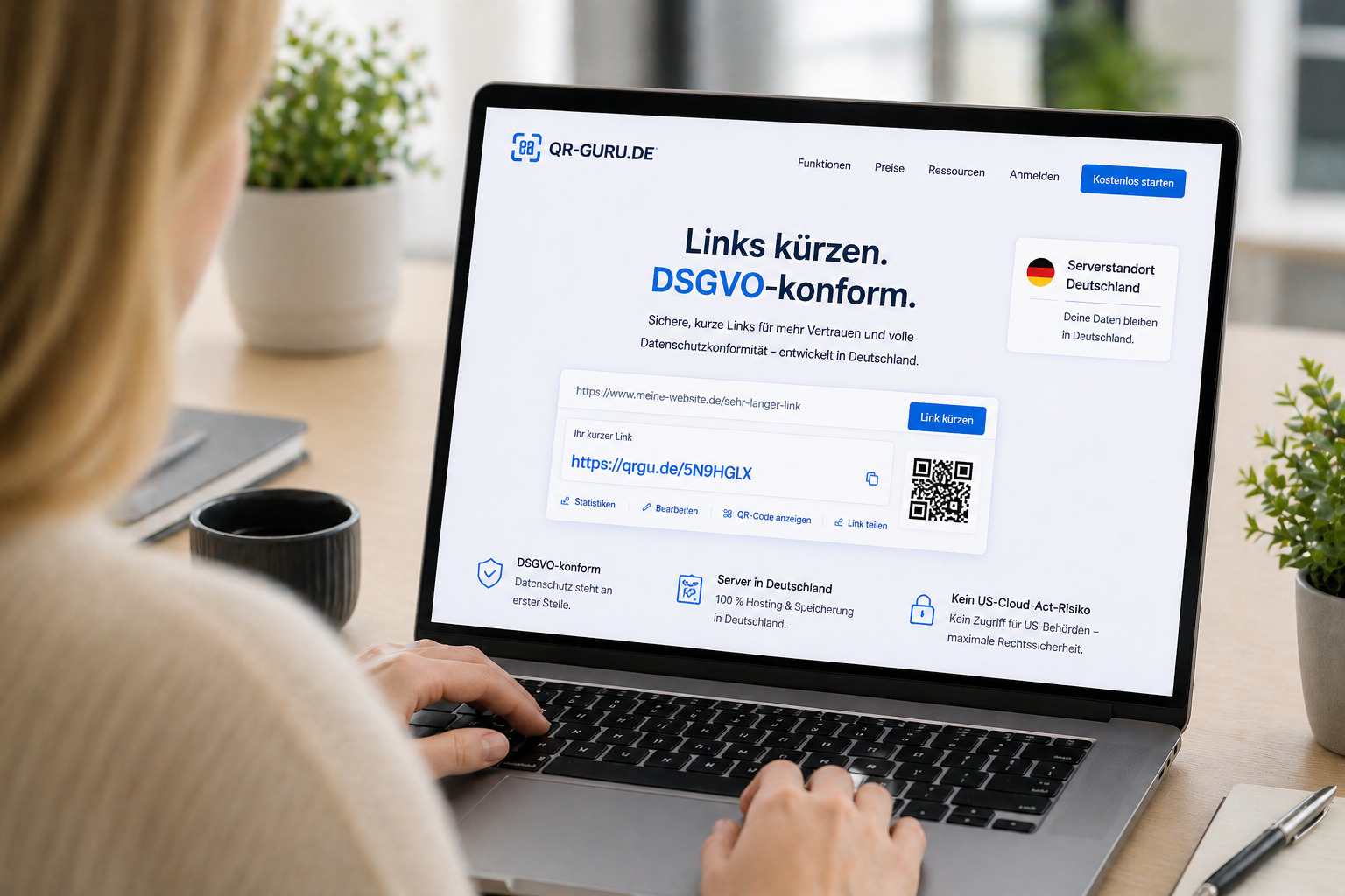Link kürzen mit QR-Guru — Blick über die Schulter beim Erstellen eines Kurzlinks